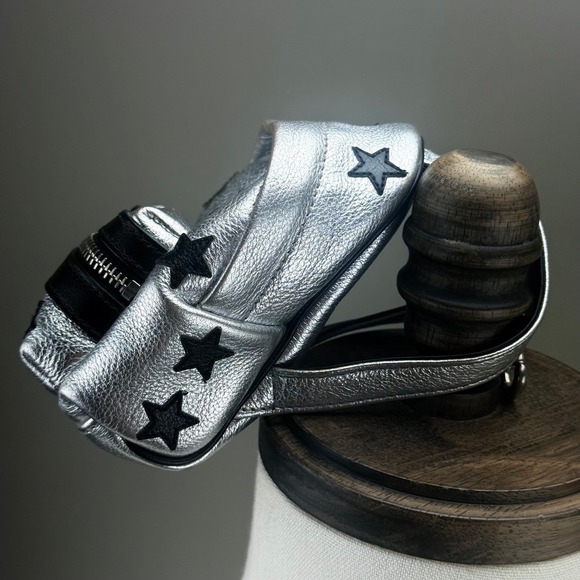Saint Laurent Paris Silver Leather Star Mini Backpack Bag Charm Key Chain‎ - Picture 3 of 10